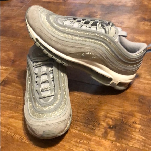 grey glitter nike 97